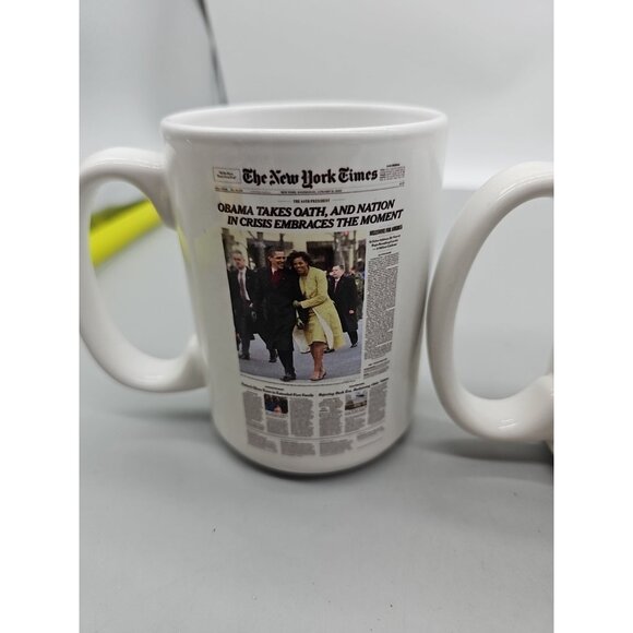 Mug President Barack Obama 44th President White 14 Oz Lot Of 4 Ny Times - Picture 2 of 11